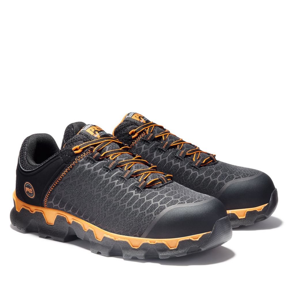 Pantofi De Lucru Timberland Barbati Negrii/Portocalii - Pro® Powertrain Sport Alloy Toe Eh - Romania